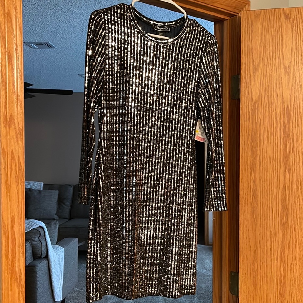 Sparkle Black Dress, stretchy and comfortable, new with tags